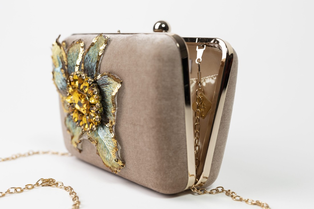 Borsa pochette Clutch cipria