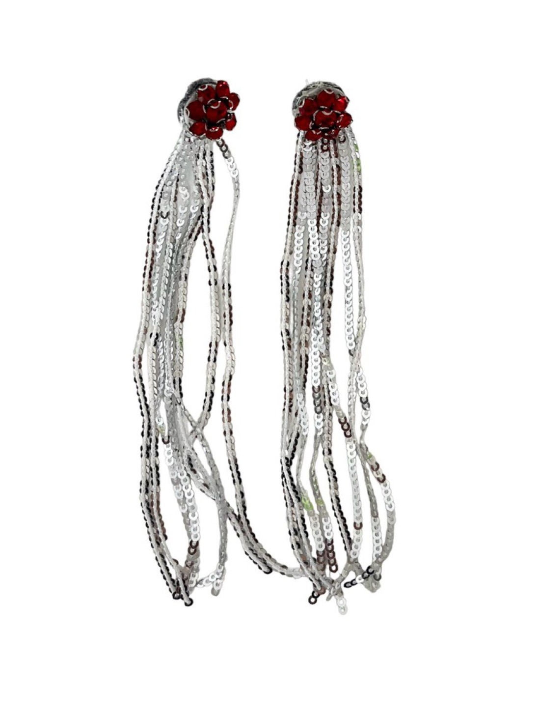 Orecchino fiore con paillettes