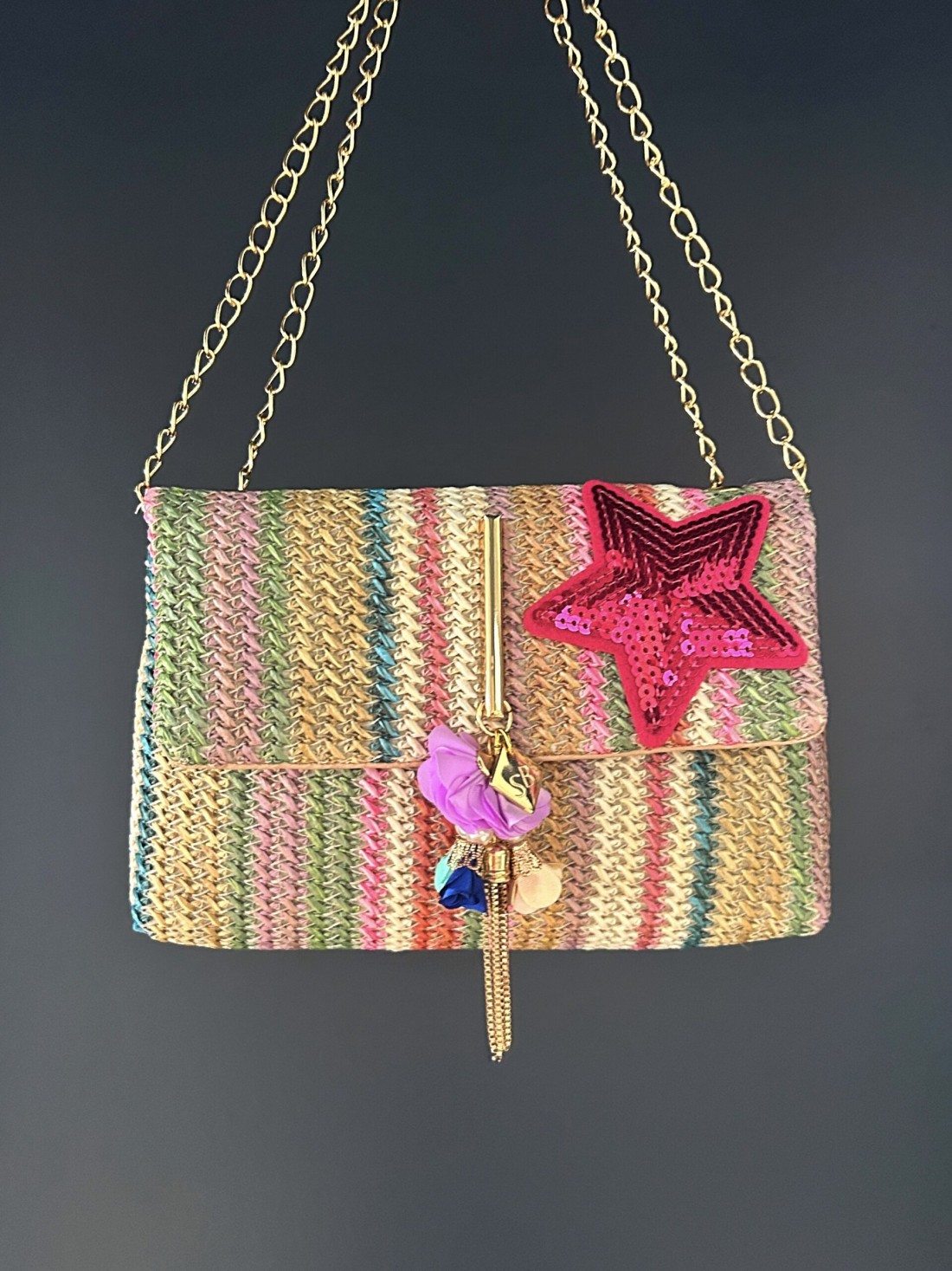 Borsa pochette rainbow star