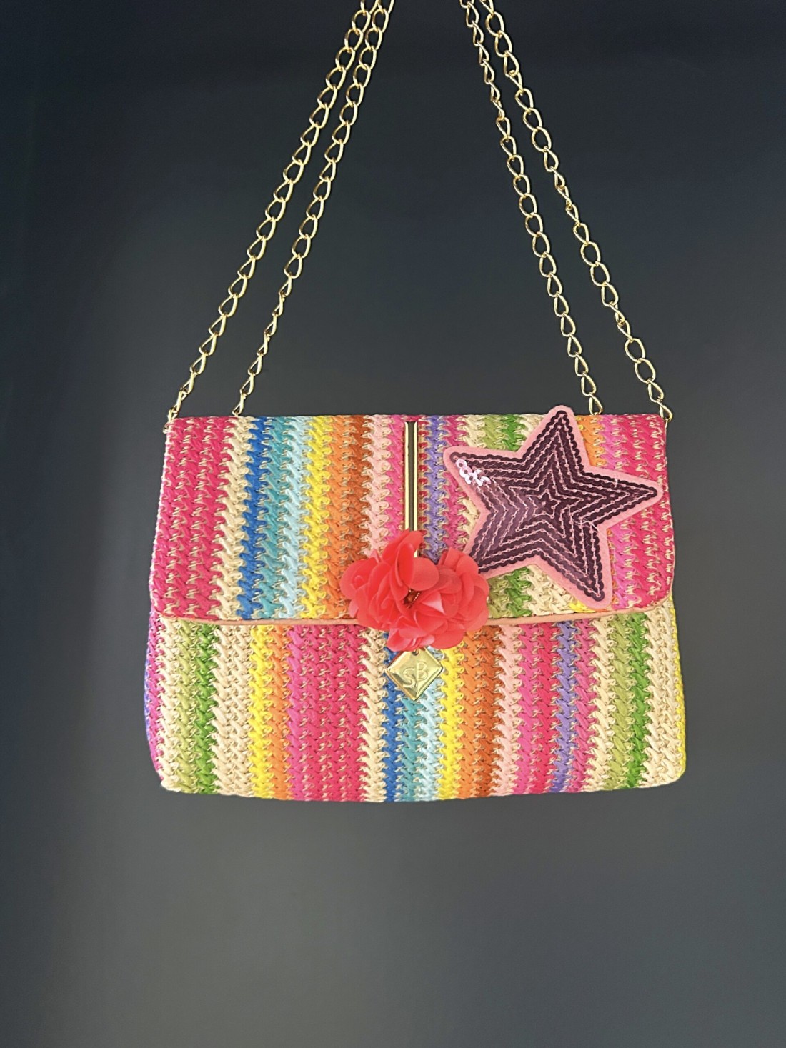 Borsa pochette rainbow star