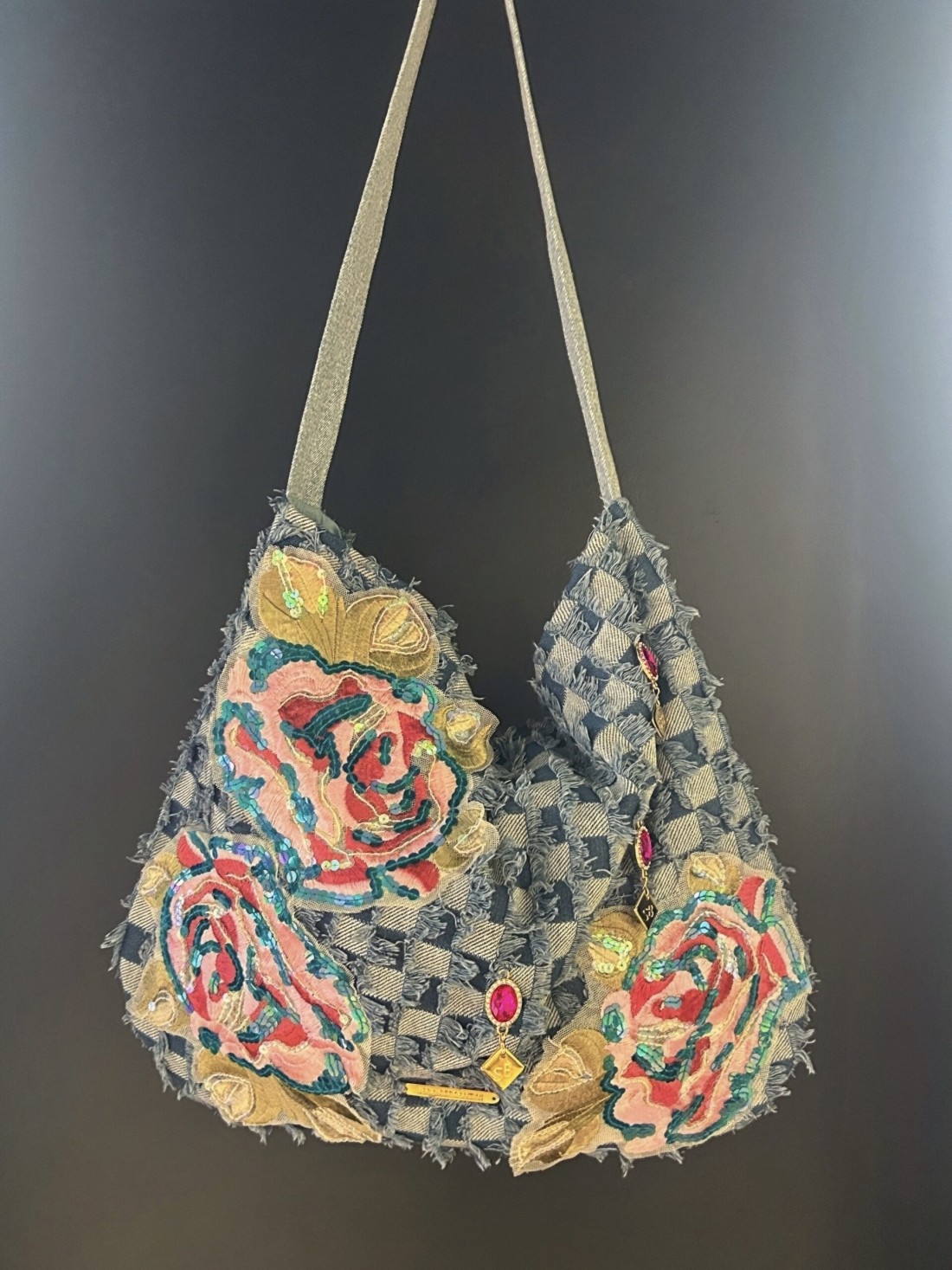 Borsa sacca hippy flowers