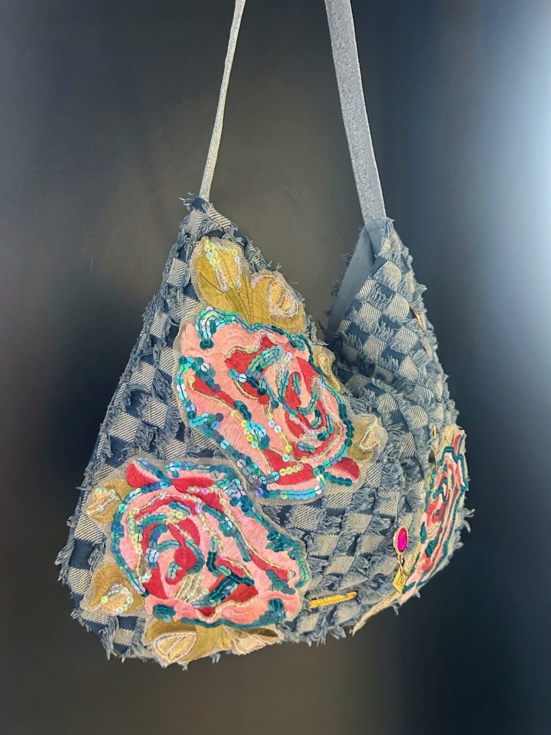 Borsa sacca hippy flowers