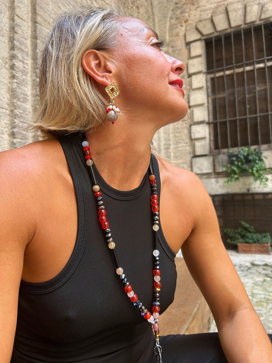 Orecchini Perla marmorizzata