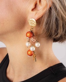 Orecchini Pearl Orange & White