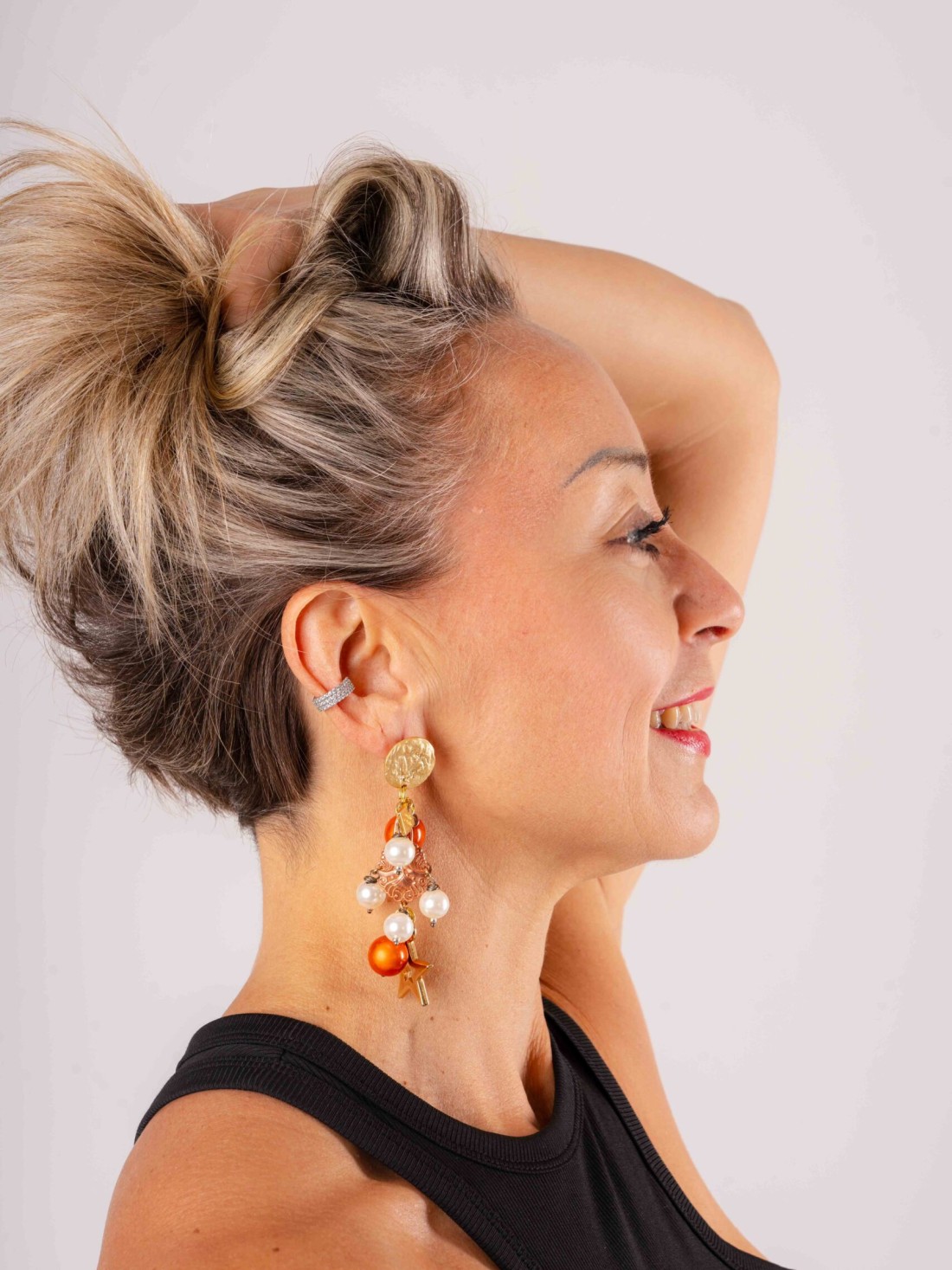 Orecchini Pearl Orange & White