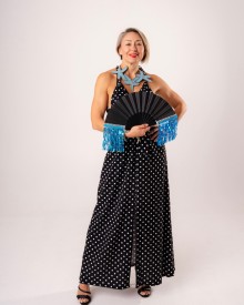 Abito Africa nero pois bianchi