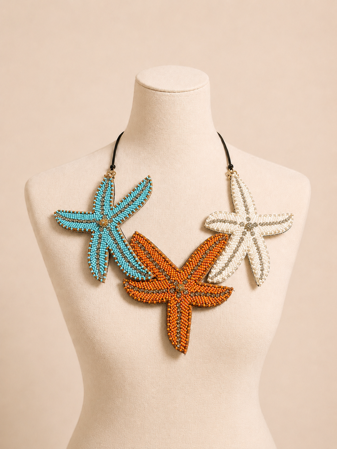 Collana Stella Marina Strass e Perline