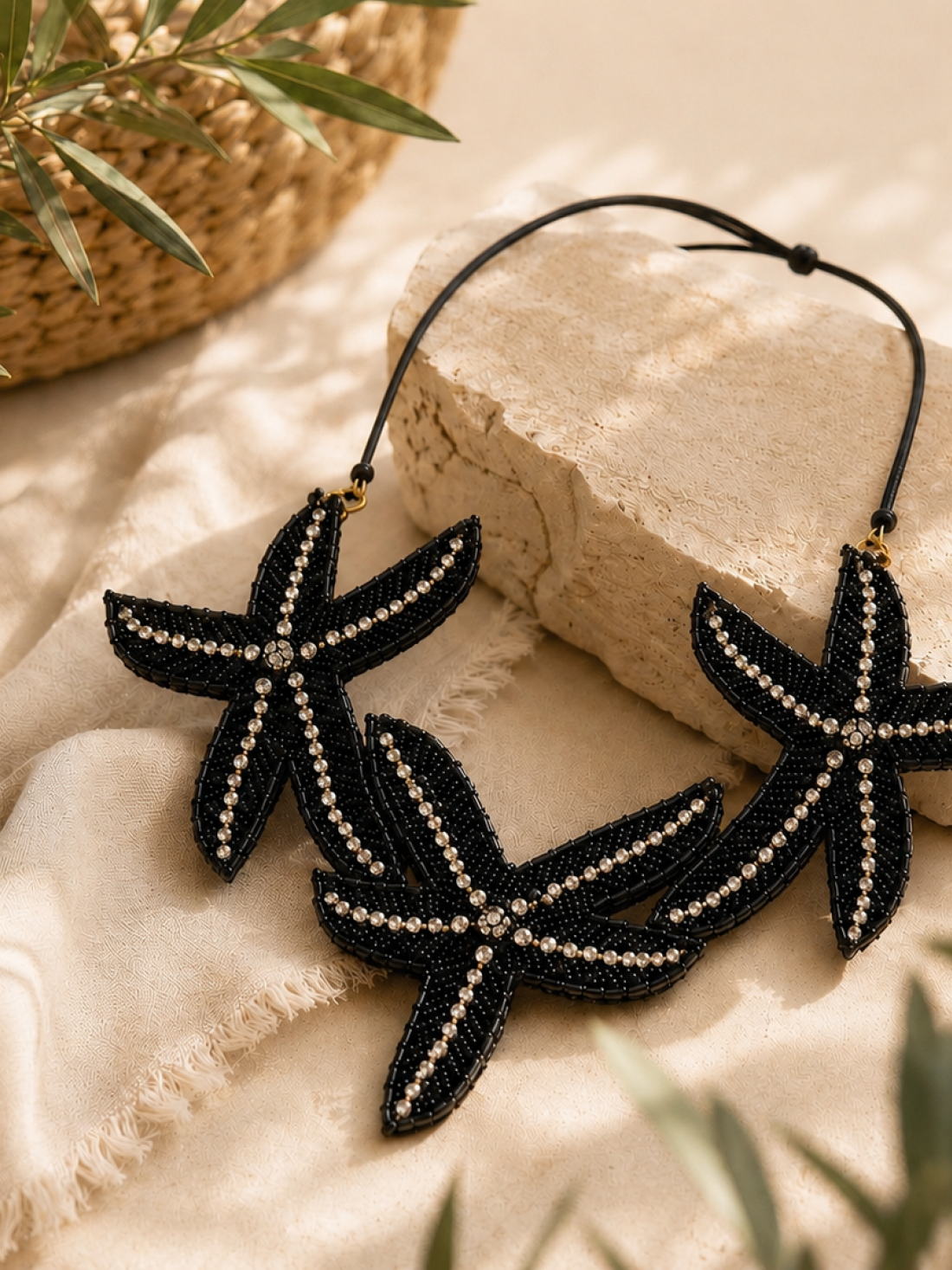 Collana Stella Marina Strass e Perline