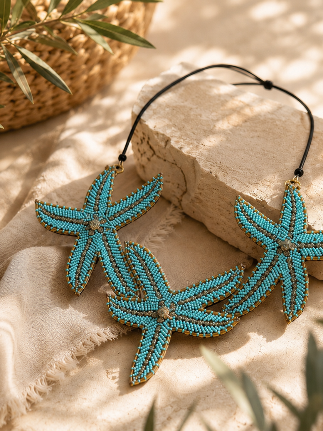 Collana Stella Marina Strass e Perline