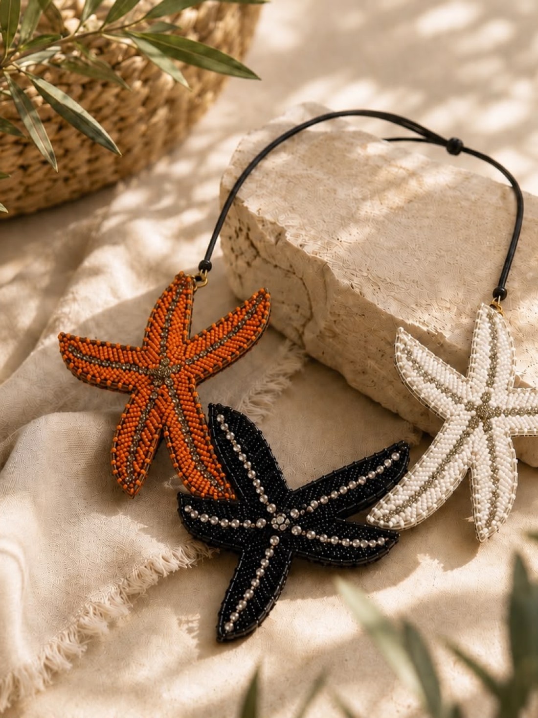 Collana Stella Marina Strass e Perline