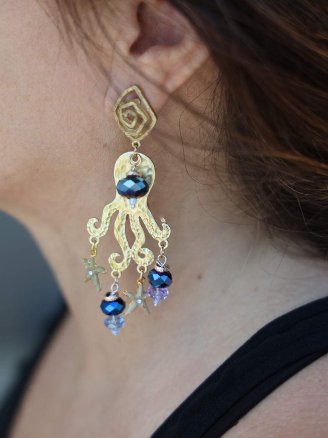 Orecchini a perno Octopus Chic con Cristalli Swarovski