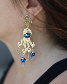 Orecchini a perno Octopus Chic con Cristalli Swarovski