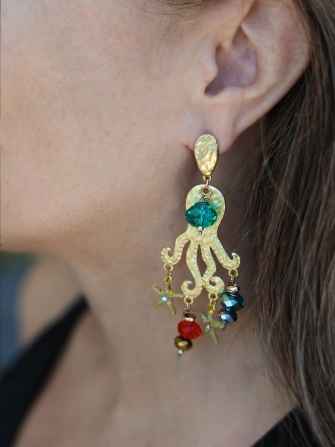 Orecchini a perno Octopus Chic con Cristalli Swarovski
