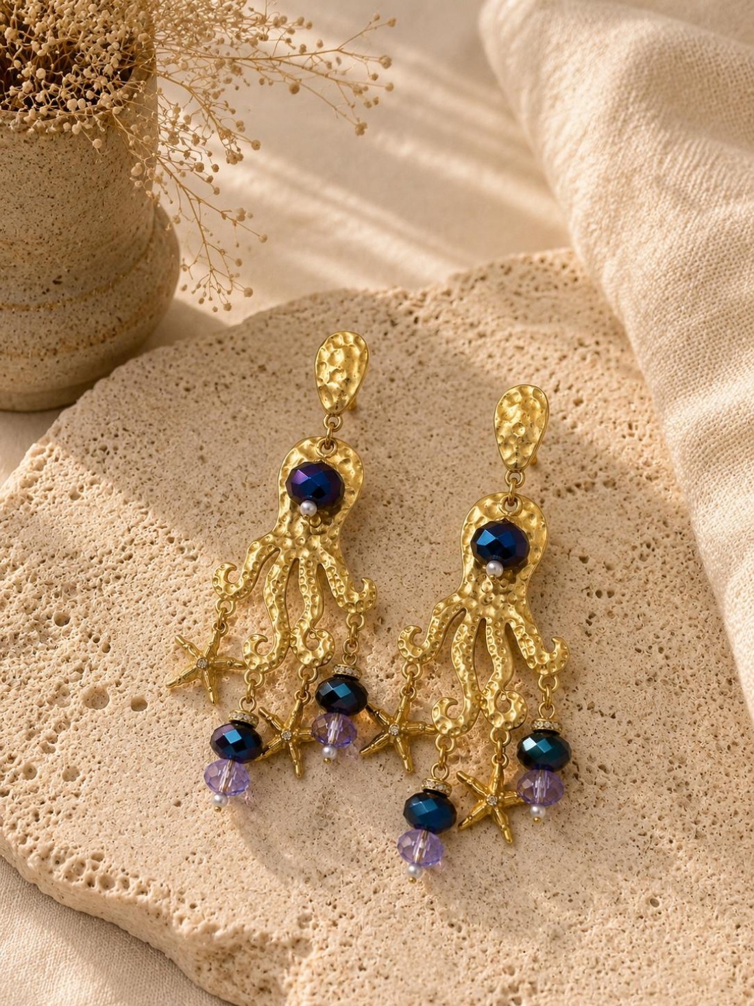 Orecchini a perno Octopus Chic con Cristalli Swarovski