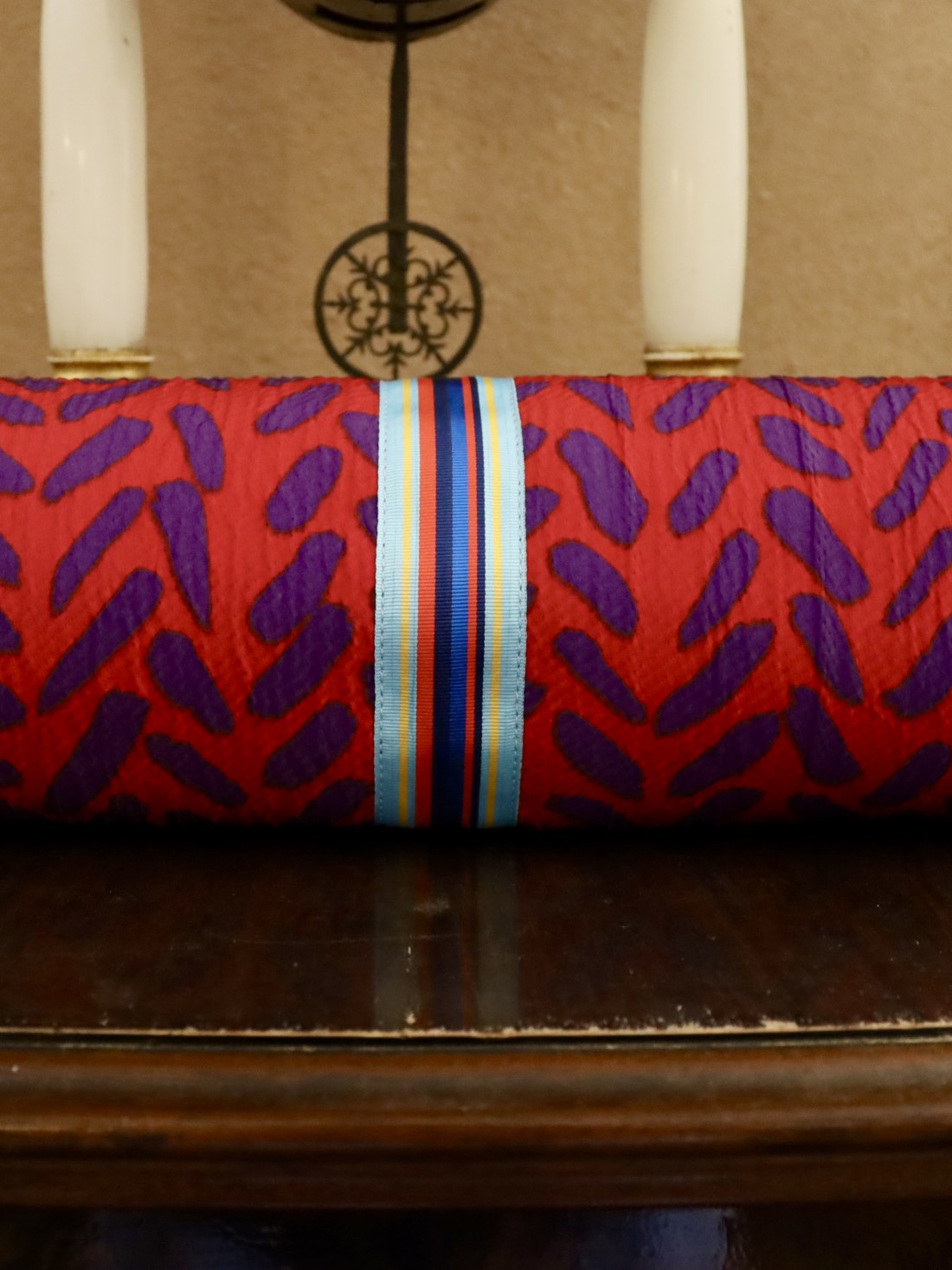 Roll Bag Rosso e Viola con Accessorio Swarovski