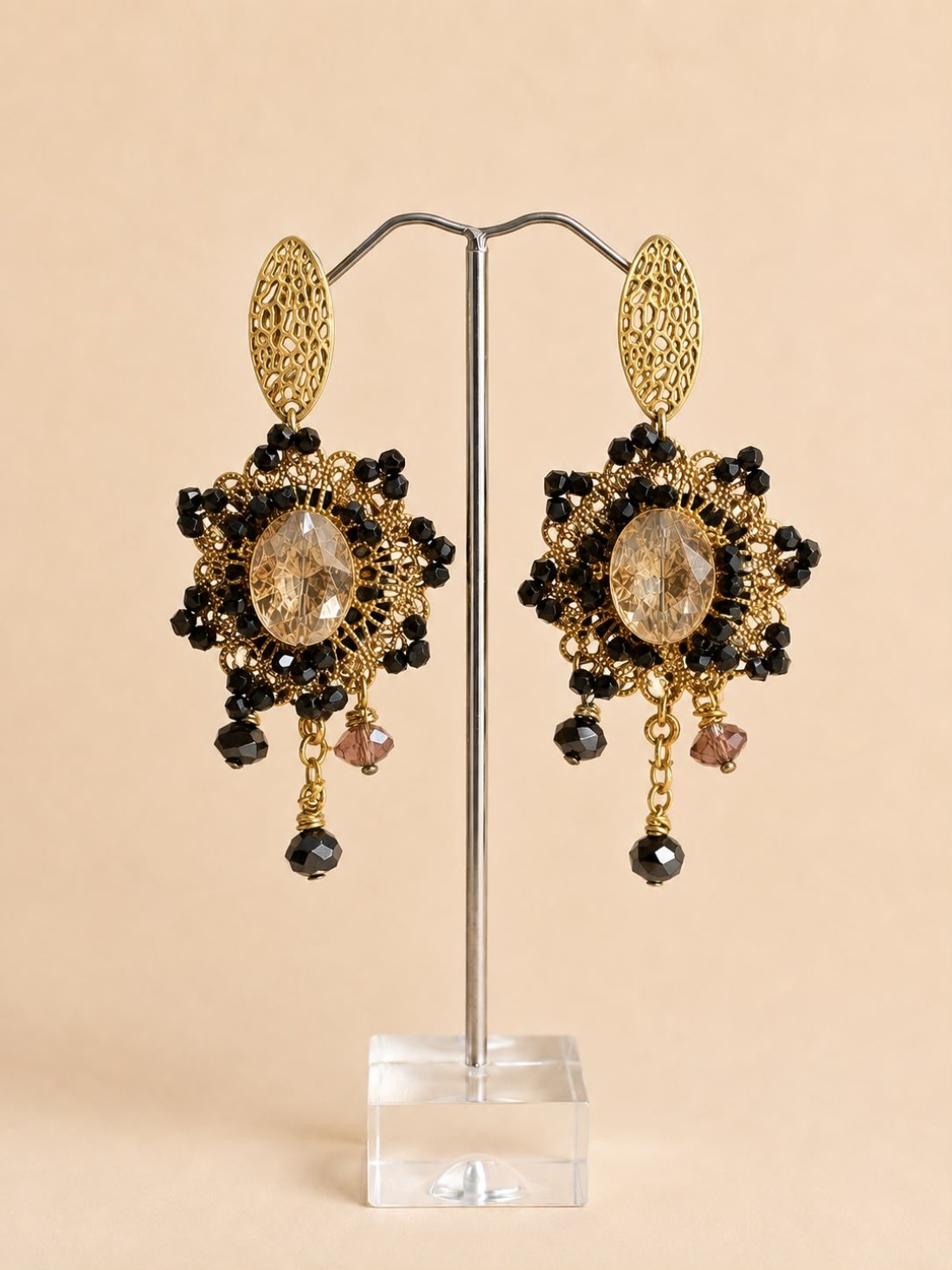Orecchini Sicily cristalli ambra e swarovski