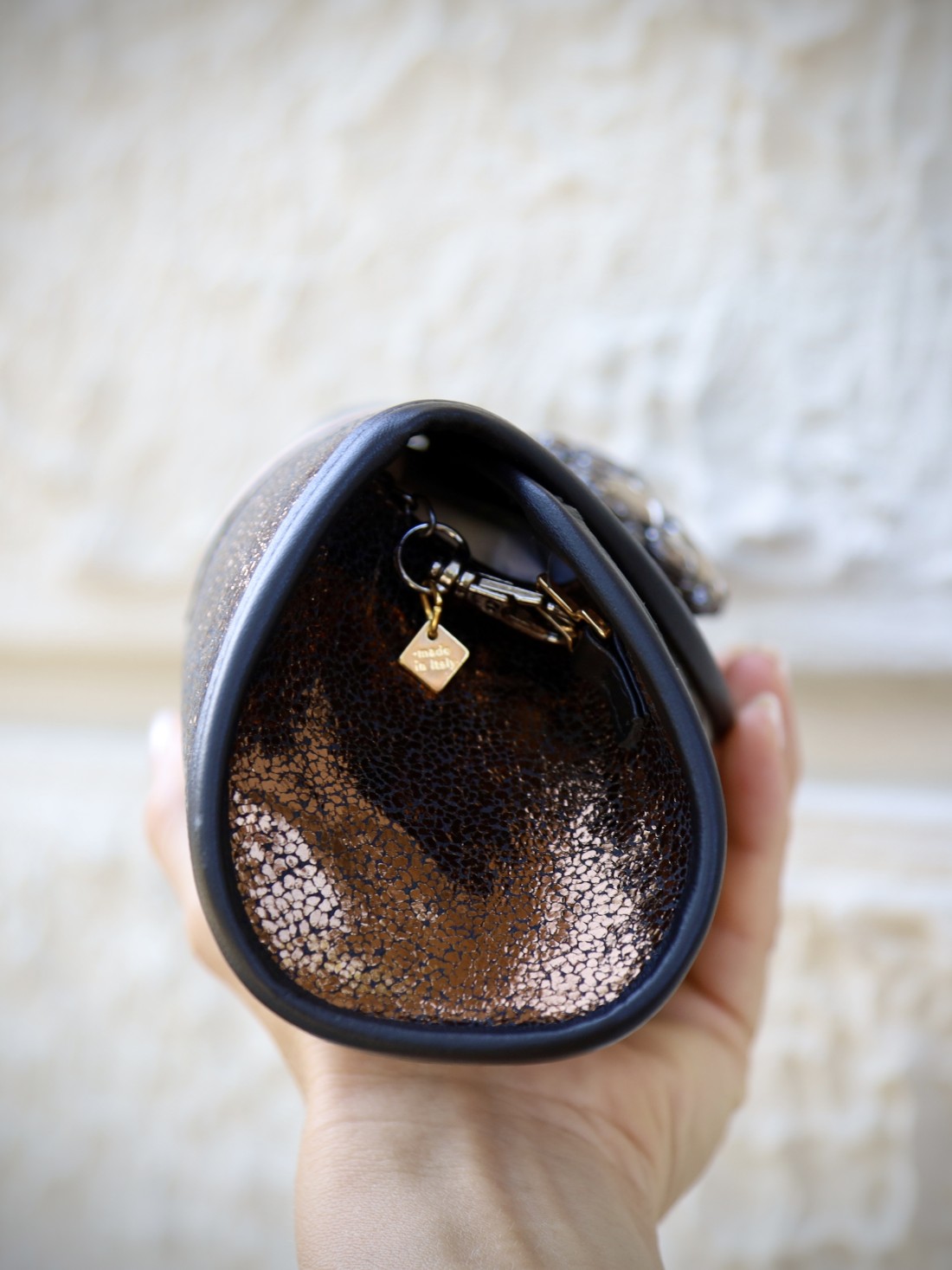 Roll Bag Bronzo  con Accessorio Swarovski