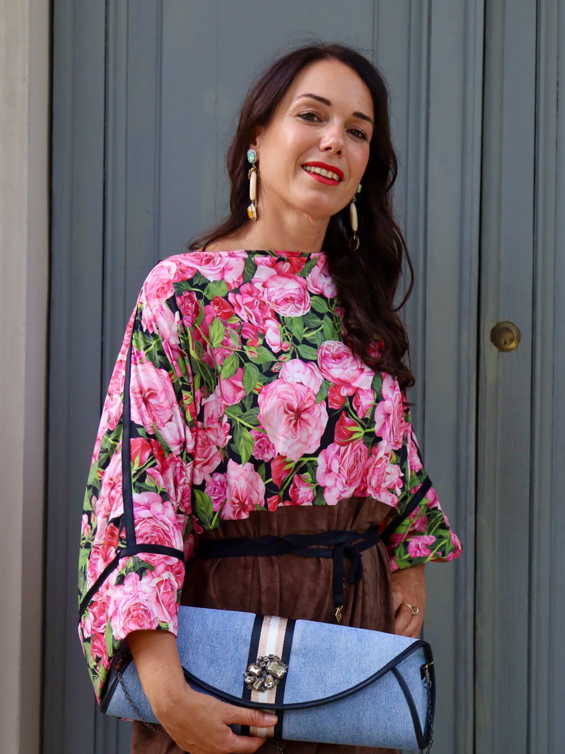 Rollbag in Denim e Dettaglio Gioiello