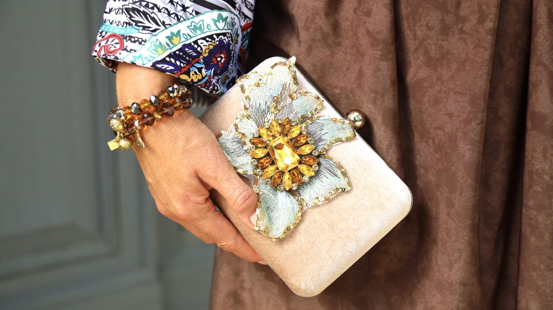 Borsa pochette Clutch cipria