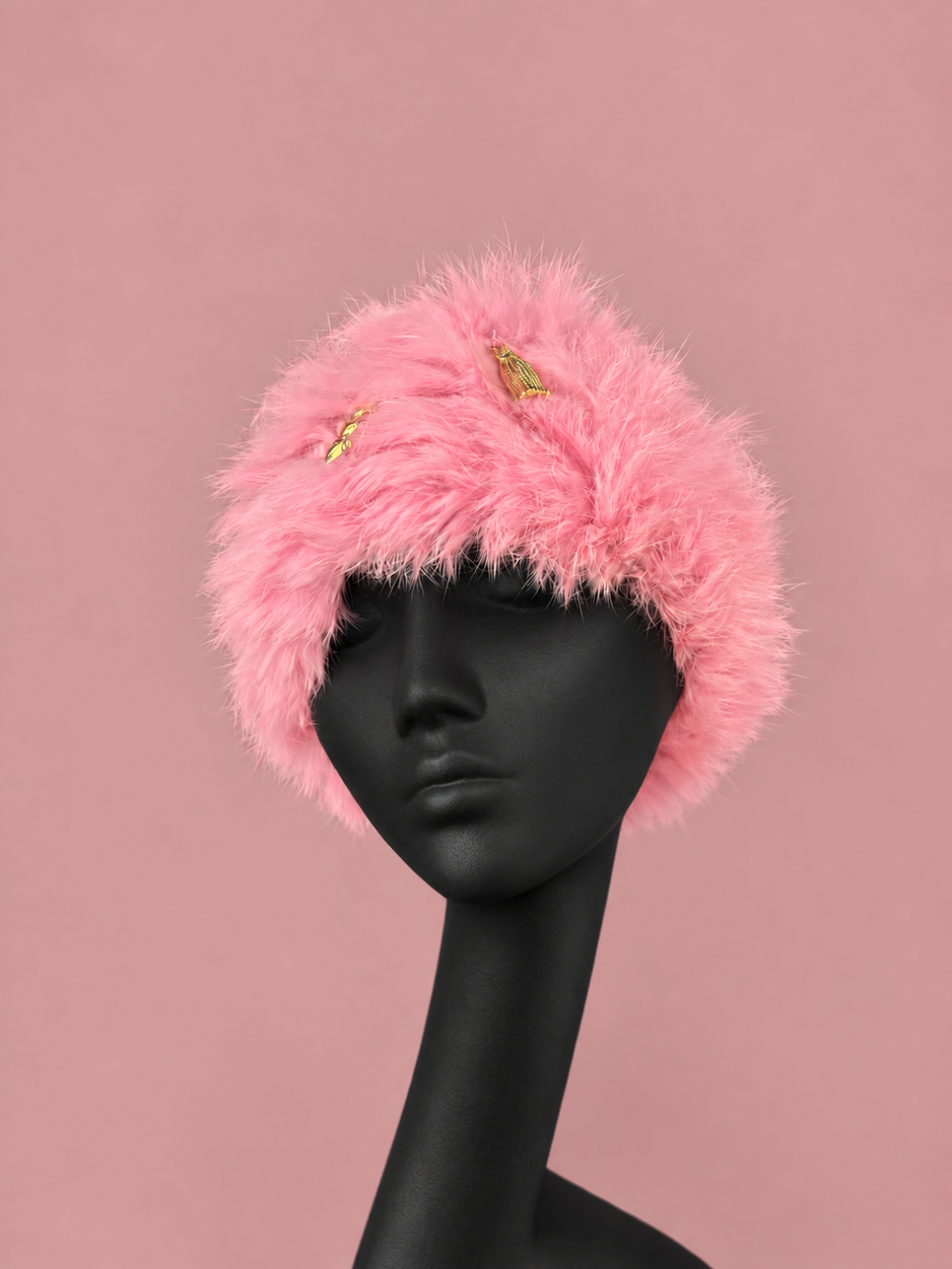 Cappello colbacco lapin rosa
