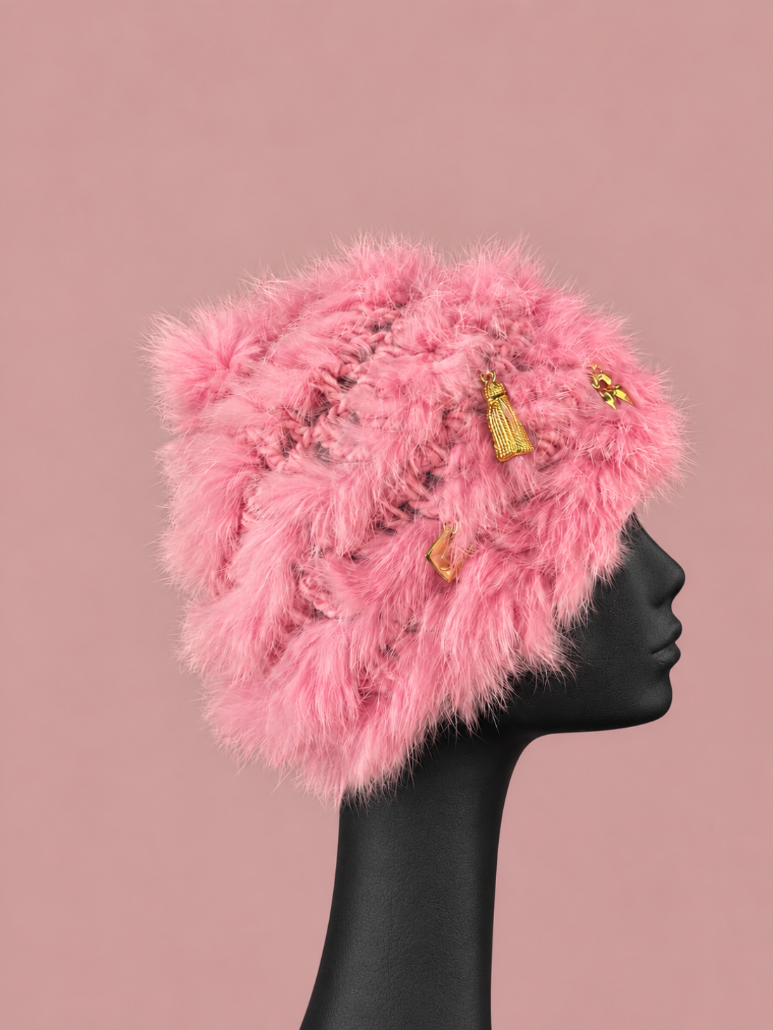 Cappello colbacco lapin rosa
