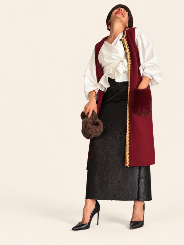 Gilet lungo Burgundy