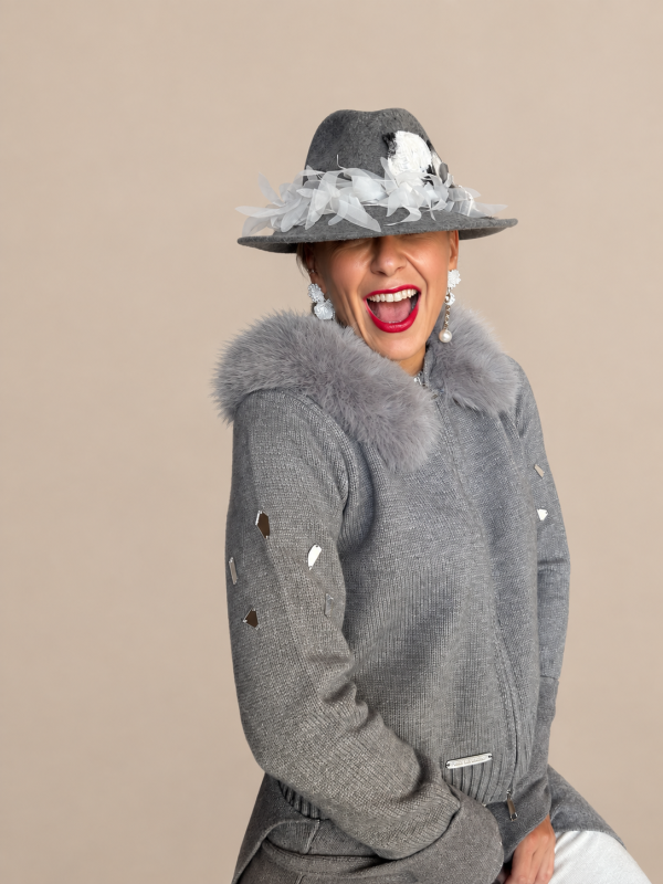 Giubottino-Maglione con pellicciotto eco