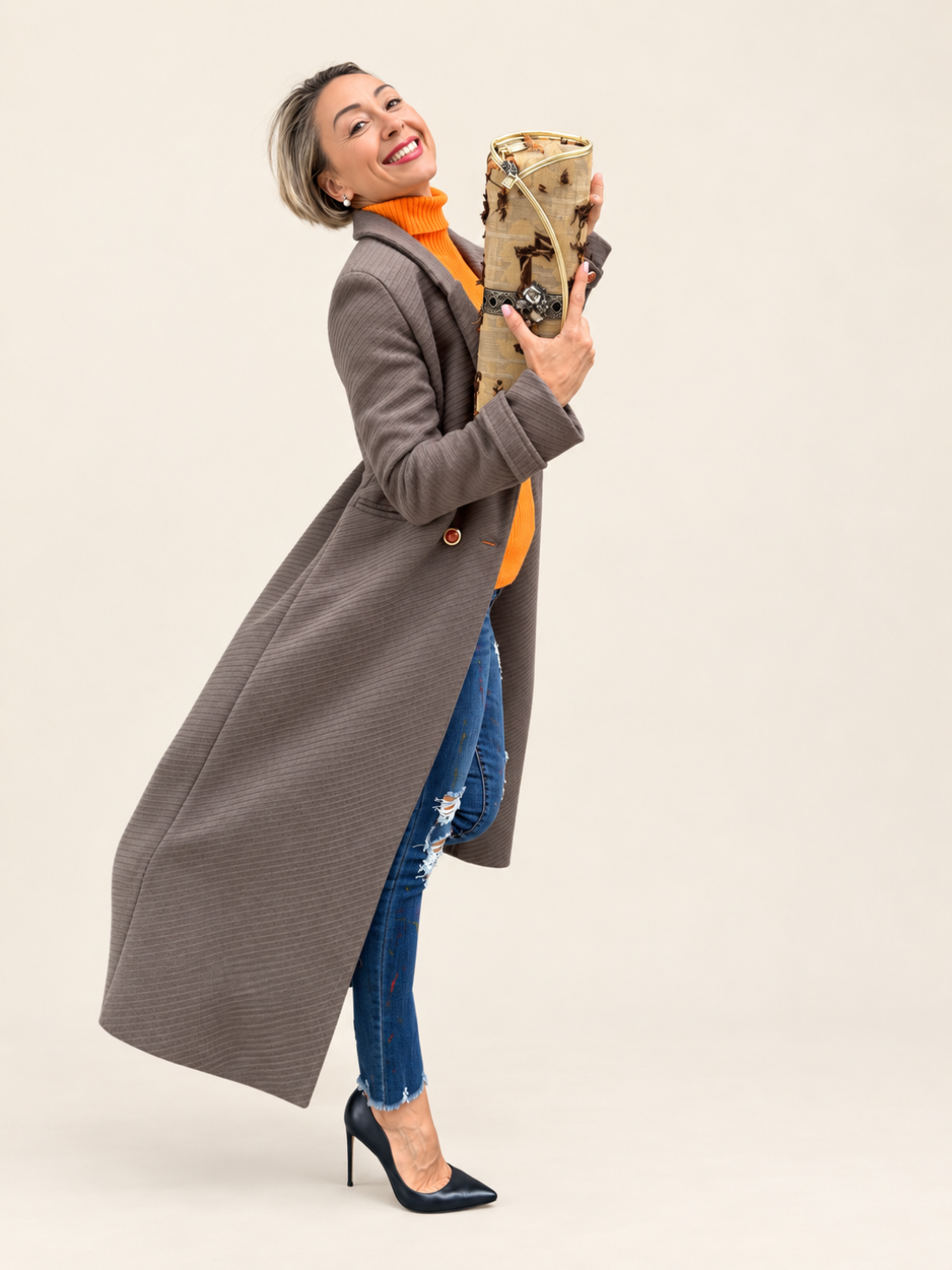 Cappotto Doppiopetto Taupe