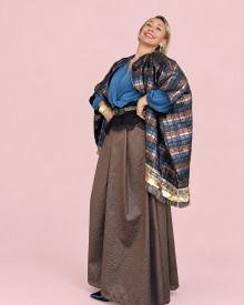 Giacca Oversize Tartan Gold