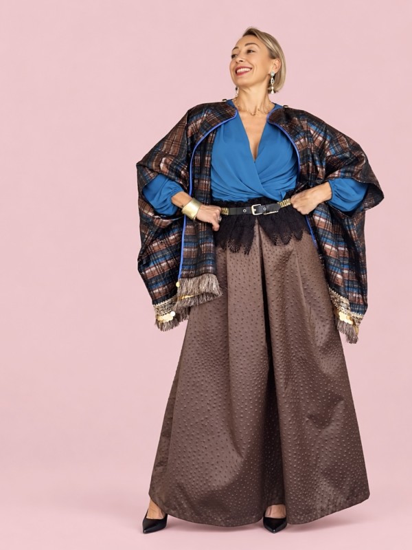 Outfit Chocolate e Tartan Gold