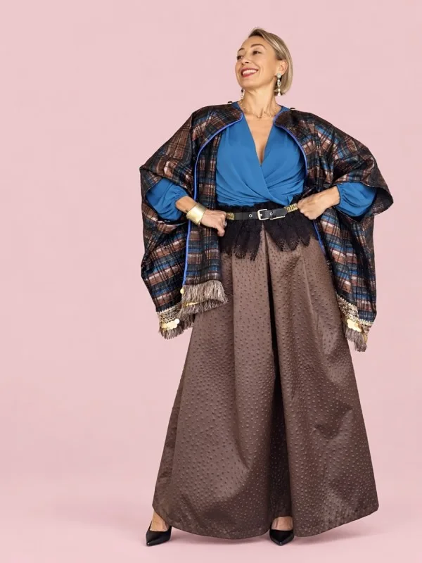 Outfit Chocolate e Tartan Gold