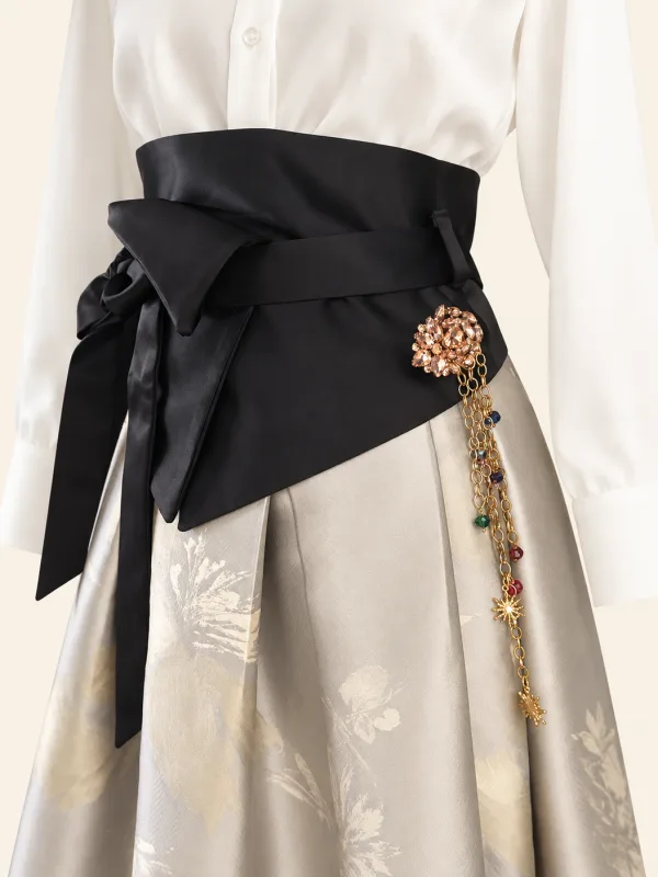 Cintura Obi Noir Gold